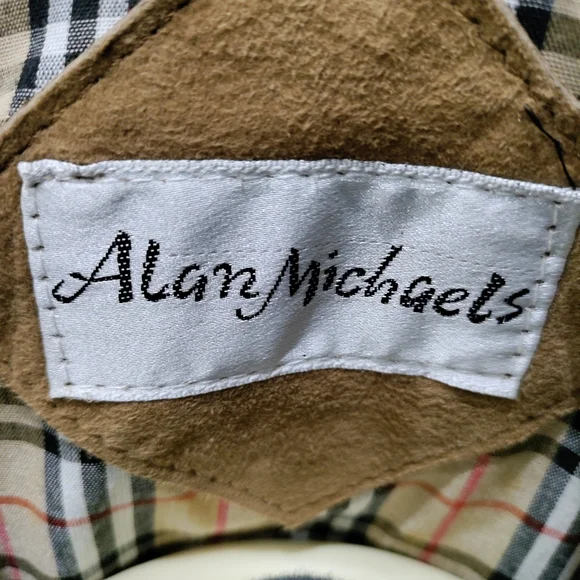 Vintage Alan Michaels tan leather suede bomber jacket men's size 38 - Picture 9 of 9